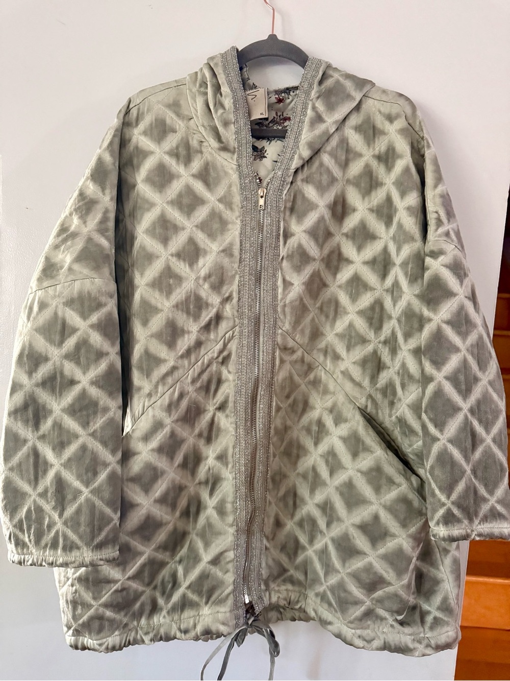 Fashion Concepts Oversized Geo Quilted  Hooded Jacket | XL